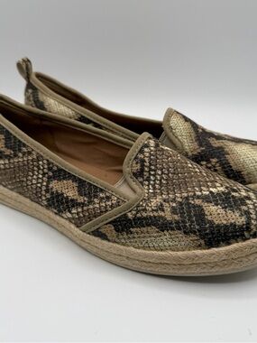 Clarks Azella Major Snake Print Espadrille Flats Womens 9.5W Cushion Soft